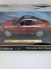 Maisto Porsche 911 Targa Red Maroon Special Edition 1:18 Diecast In Box for sale  Shipping to South Africa