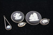 Wedgwood Jewellery Sterling Silver Black Jasperware Cherub Floral x 5 (19g) for sale  Shipping to South Africa