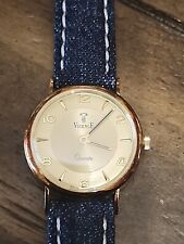 Relógio feminino Vicence 14k (585) quartzo, estojo original pulseira azul/marão novo movimento, usado comprar usado  Enviando para Brazil