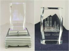 Cubo de vidro cristal 3D New York Twin Towers mudança de cor suporte iluminado pré 9-11, usado comprar usado  Enviando para Brazil