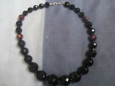 Blackberry Faceted Glass Bead Necklace -  17 inch - Graduated for sale  WANTAGE