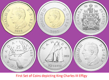 Primer Juego de 6 2023 Monedas de Canadá Rey Carlos III Efigie Como Nuevas Unc. Loonie Toonie segunda mano  Embacar hacia Argentina