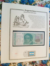 Billete de Argentina 1 Austral 1985 P-323a UNC con SELLO BANDERA DE LA FDI de la ONU 8 dígitos #B segunda mano  Embacar hacia Argentina