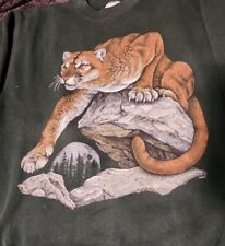 Usado, De Colección Años 90 Grizzly Panther Cougar Naturaleza Cuello Redondo Talla L Hecha en EE. UU. segunda mano  Embacar hacia Mexico