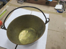 vintage brass pot bucket pale 9-1/2" wide old farm cabin garden decor for sale  Shipping to South Africa