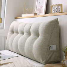 Almofada de cama de linho algodão sofá encosto de cabeça hotel travesseiro cabeceira removível comprar usado  Enviando para Brazil