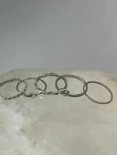 5 pulseiras empilhadoras de anel fino tamanho 7 prata esterlina femininas, usado comprar usado  Enviando para Brazil