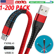 Braided USB Type-C USB-A  Fast Charge Cable Cord Charger Charging Sync lot for sale  Shipping to South Africa