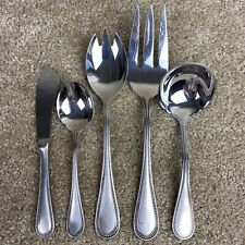 *Towle 18/8 Stainless Steel Flatware 5 Pc Serving Set BEADED ANTIQUE SATIN Spoon for sale  Shipping to South Africa