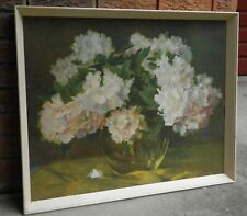 Vintage Still Life Rhododendron Painting Signed by Artist Frans Oerder 1867-1944, used for sale  Shipping to South Africa