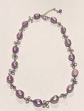 Used, Designer Honora QVC 925 sterling silver Light Purple Pearl Necklace 16-18” Long for sale  CARLISLE