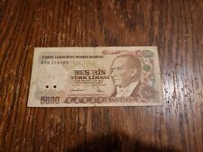 Banconota turchia 5000 usato  Cerreto D Esi