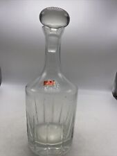 Decanter Clear Cut Glass Lead Crystal Stopper Portugal 10" Vintage Bar Bottle for sale  Shipping to South Africa