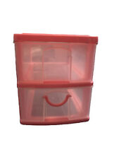 Mini organizador de gaveta de mesa rosa 2 camadas plástico armazenamento transparente, usado comprar usado  Enviando para Brazil