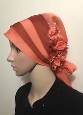 Cachecol fantasia hijab capota cabeça tichel senhora turbante chiffon estilo quimioterapia laranja ferrugem, usado comprar usado  Enviando para Brazil