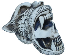 Caveira de resina esculpida Jaguar Dia dos Mortos Estátua Cabeça Arte Maia Asteca Nativa 🏅 comprar usado  Enviando para Brazil