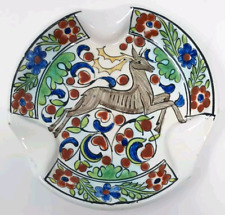 Vintage Ikaros Icaros Greek Pottery Ashtray Trinket Dish Stag Deer Greece 4.5" for sale  Shipping to South Africa