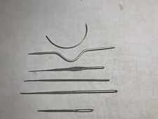 Rare vintage lace sewing needles, no manufacture marking various sizes 2 curved for sale  Shipping to South Africa