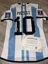 Lionel Messi Hand Signed Argentina World Cup 2022 Final Player Shirt Coa, usado comprar usado  Enviando para Brazil