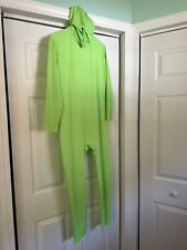 Full Body Zentai Morph Suit Lime Green XL Spandex Halloween Open Face Costume, used for sale  Shipping to South Africa