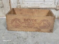 Usado, Caixa de madeira antiga Devoe pintura e verniz caixa gráfico nativo americano chefe comprar usado  Enviando para Brazil