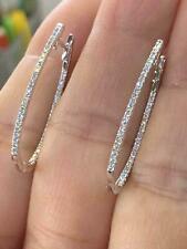 white 35mm diamond hoops gold for sale  Houston