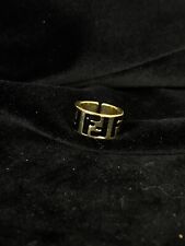 Fendi Gold Tone Classic FF Black Ring One Size for sale  Shipping to South Africa