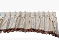 Pinch Pleated Valance For Long Windows Cream Tasseled 118" L x 26" W Classic for sale  Shipping to South Africa