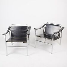 1960's Vintage Pair Le Corbusier LC1 Stendig Basculant Chairs Thonet Cassina  for sale  Shipping to Canada