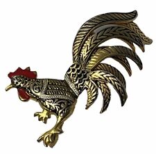 Damascene rooster pin for sale  West Warwick