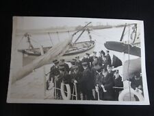 Taladro bote salvavidas de aprendizaje de oficiales cadetes c1910 foto real postal vintage K17 segunda mano  Embacar hacia Argentina