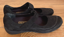 Munro Women Shoes Black Nubuck Leather Comfort Mary Jane Hook Loop Strap 7N for sale  Shipping to South Africa