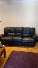 Leather settee black for sale  RAMSGATE