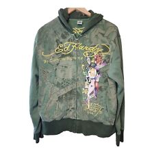 Chaqueta con Capucha Y2K Ed Hardy Christian Audigier Grande DOP Cráneos Raros Goteo de Hip Hop, usado segunda mano  Embacar hacia Mexico