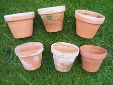 Used, 6 Old Terracotta plant pots. for sale  DERBY