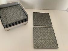 Ceramic Glass ￼Coasters With Grey Design for sale  Shipping to South Africa
