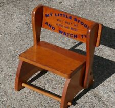 Vintage Child's Wooden Step Stool Chair Combo Children Kid Sit Stand Combination tweedehands  verschepen naar Netherlands