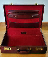 Mastercraft Vintage Burgundy Leather 18” Attache Briefcase With Dual Presto Lock for sale  Shipping to South Africa