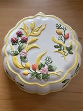 Vintage Wall Plates Jelly Mould Dish Decor Yellow Flowers Fruit Ceramic for sale  Shipping to South Africa