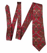 Usado, Gravata Aldo Ponti gola de seda vermelha floral tecido italiano feita nos EUA 59" 3,5" comprar usado  Enviando para Brazil