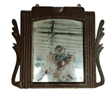 OLD ANTIQUE VINTAGE WOODEN CARVED FRAMED WALL HANGING DRESSING MIRROR INDIA for sale  Shipping to South Africa