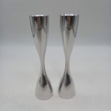 Used, Pair of Nambé Studio 6030 Stainless Steel Candlestick Holders (#H1/NA) for sale  Shipping to South Africa