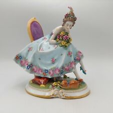 Antiguo E.A. Figura de porcelana floral de dama Muller Volkstedt IMPRESIONANTE segunda mano  Embacar hacia Argentina
