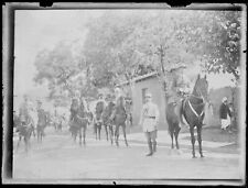Plaque verre photo ancienne noir et blanc négatif 9x12 cm soldats chevaux  d'occasion  Grenade