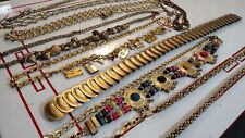 Lote de 8 piezas de cadena de cinturón en tono dorado con joyas talla S/M segunda mano  Embacar hacia Argentina