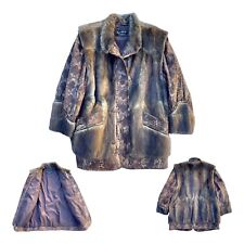 Chaqueta de cuero vintage PAUL ROLOFS para mujer M genuino conejo piel piel de serpiente segunda mano  Embacar hacia Argentina