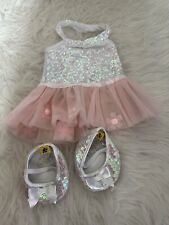 Build A Bear White Sequin Halter Top Shoes Dance Outfit for sale  Shipping to South Africa