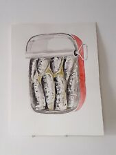 Original watercolor sardine d'occasion  Expédié en Belgium