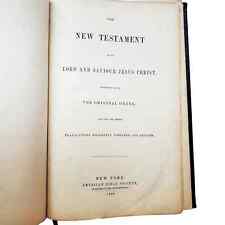 VINTAGE 1859 Novo Testamento, Traduzido Original Grego, Sociedade Bíblica Americana, usado comprar usado  Enviando para Brazil