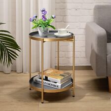 2 Tier Round Metal End Table Coffee Sofa Side Living Room Bedside Lamp Table UK for sale  Shipping to South Africa